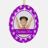 紫色の雪片の写真は個人化なります セラミックオーナメント (右)