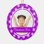 紫色の雪片の写真は個人化なります セラミックオーナメント (左)