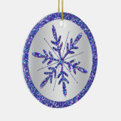 紫色の雪片の結婚式の写真の記念品のオーナメント セラミックオーナメント (右)