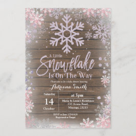 紫色の雪片は方法ベビーシャワーにあります 招待状