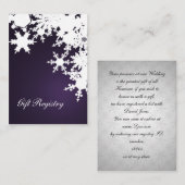 紫色の雪片ギフトレジストリカード エンクロージャーカード (正面/裏面)
