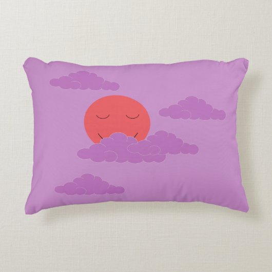 紫色の雲とともにお日様が沈む:  アクセントクッション (正面)
