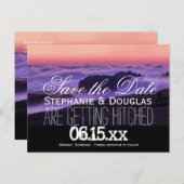 紫色の雲の日没ポストカードを保存 案内ポストカード (正面/裏面)