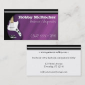 紫色の電気ギタリストの名刺 名刺 (正面/裏面)