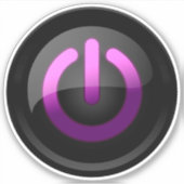 紫色の電源オンオフステッカー – クールおよびモダンスタイル シール (正面)