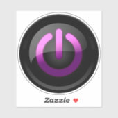 紫色の電源オンオフステッカー – クールおよびモダンスタイル シール (シート)