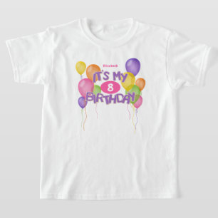 紫色の霜のクッキーwバルーン私の誕生日 tシャツ