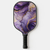 紫色の霜降りピックボールのパドルブラックハンドルと ピックルボールラケット (正面)