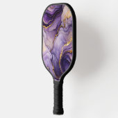 紫色の霜降りピックボールのパドルブラックハンドルと ピックルボールラケット (左)