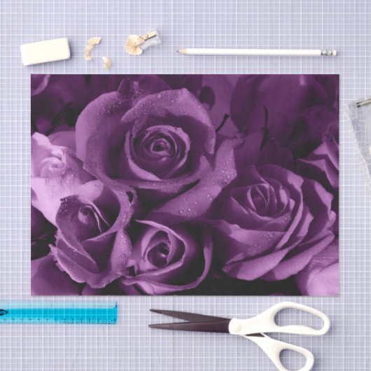 紫色の霞はカスタムな10lbティッシュペーパー-白い上がりました 薄葉紙 (クラフト)