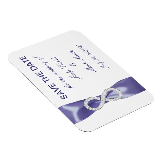 紫色の青いダイヤモンドインフィニティ日付磁石を保存 マグネット (右側)