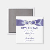 紫色の青いダイヤモンドインフィニティ日付磁石を保存 マグネット (正面/裏面)