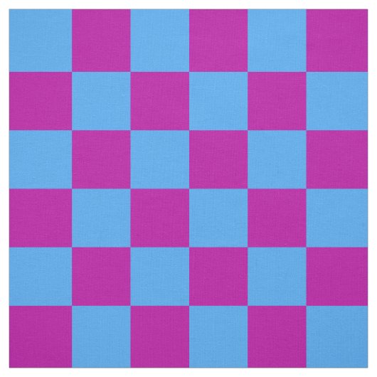 紫色の青いチェッ市松模様にクパターン ファブリック (見本)
