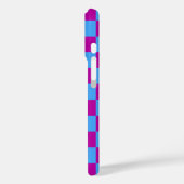 紫色の青いチェッ市松模様にクパターン Case-Mate iPhoneケース (裏面 / 左)