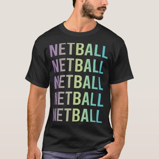 紫色の青いネットボール Tシャツ (正面)