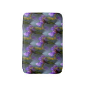 紫色の青いフラッグアイリス花の自然パターン バスマット (正面縦)