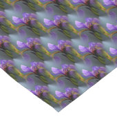 紫色の青いフラワーフローラルパターン ショートテーブルランナー (コーナー)