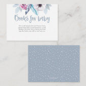 紫色の青いフローラの本ベビーの赤ちゃんシャワーカード エンクロージャーカード (正面/裏面)