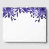 紫色の青いフローラの結婚葉 ゲストブック (裏面)