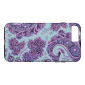 紫色の青いペイズリー Case-Mate iPhoneケース (裏面(横))