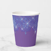 紫色の青いレースのスパークエレガントルダイヤモンドの外観 紙コップ (裏面)