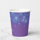 紫色の青いレースのスパークエレガントルダイヤモンドの外観 紙コップ (左)