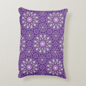 紫色の青い万華鏡のように千変万化するパターンピンホイールジオメトリパターン アクセントクッション (裏面(縦))