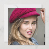 紫色の青い多肉植物卒業写真 招待状 (裏面)