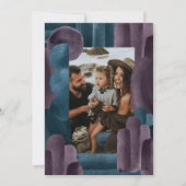 紫色の青い水色の写真クリスマスホリデー シーズンカード (正面)