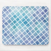 紫色の青い水色タイル マウスパッド (正面)