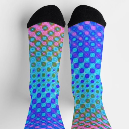 紫色の青い緑の黄色 ソックス (上部)