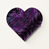 紫色の青い羽のテクスチャ抽象芸術 ノートブック (裏面)