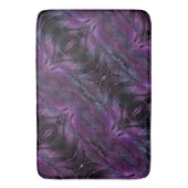紫色の青い羽のテクスチャ抽象芸術 バスマット (正面縦)