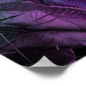 紫色の青い羽のテクスチャ抽象芸術 ポスター (角)