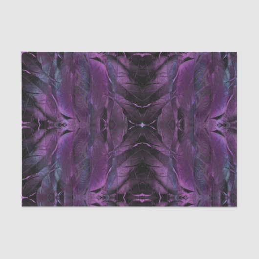 紫色の青い羽のテクスチャ抽象芸術 薄葉紙 (正面)
