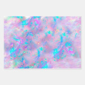 紫色の青い色合いのオパール宝石 ラッピングペーパーシート (正面3)