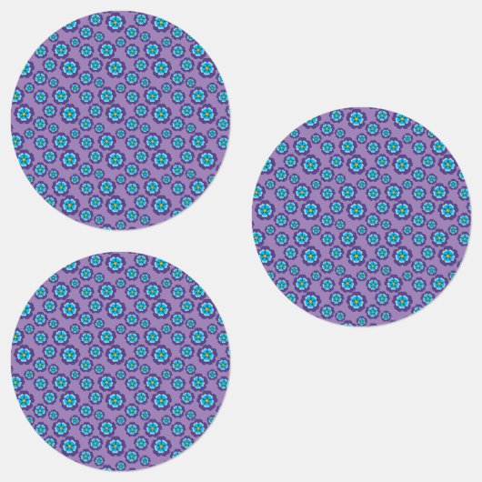 紫色の青い花のパターン ラベル (グループ)
