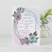 紫色の青い花の幾何結婚的