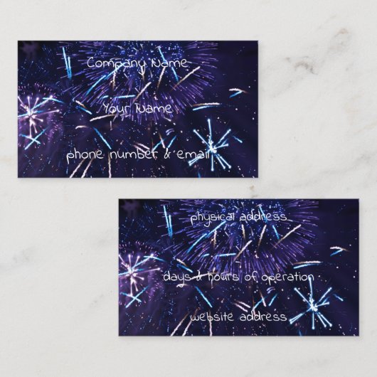 紫色の青い花火 名刺 (正面/裏面)