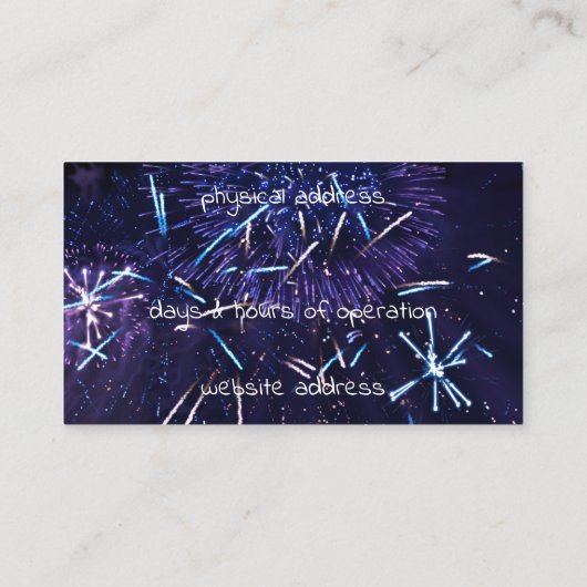 紫色の青い花火 名刺 (裏面)