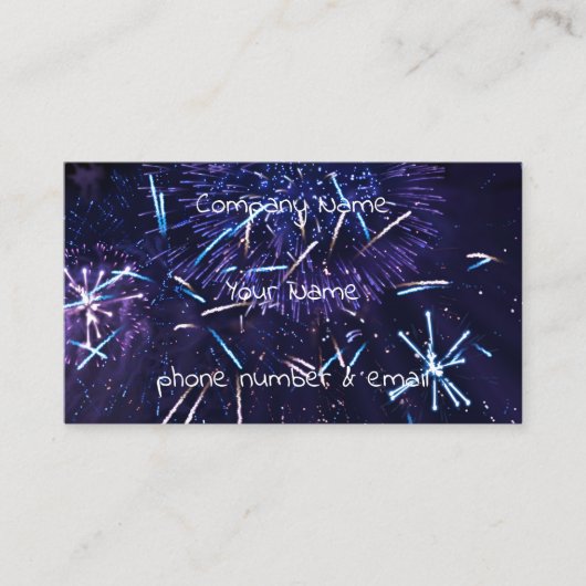 紫色の青い花火 名刺 (正面)
