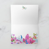 紫色の青い花開花春 カード (内部)