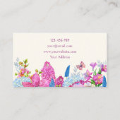 紫色の青い花開花春 名刺 (裏面)