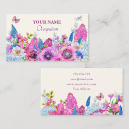 紫色の青い花開花春 名刺