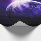 紫色の青い調子の宇宙の銀河系の惑星の星 ラッピングペーパー (コーナー)