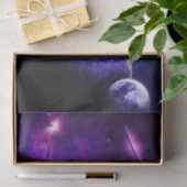 紫色の青い調子の宇宙の銀河系の惑星の星 薄葉紙 (ギフト)