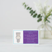 紫色の青い配管設備サービストイレ 名刺 (スタンド正面)