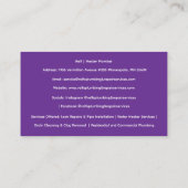 紫色の青い配管設備サービストイレ 名刺 (裏面)