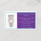 紫色の青い配管設備サービストイレ 名刺 (正面)