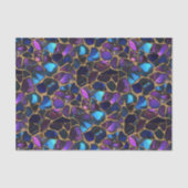 紫色の青い金ゴールド水色モザイクのステンドグラス 薄葉紙 (正面)